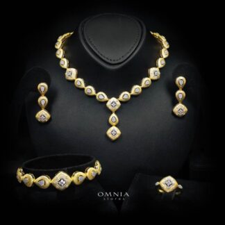 Natalia Gold Plated Luxury Bridal Full Set in 925 Silver High Quality Simulated Diamonds