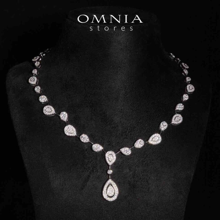 Omnia Amaira White Necklace With High Quality Certified Lab Crafted Stones In 925 Silver - Image 2