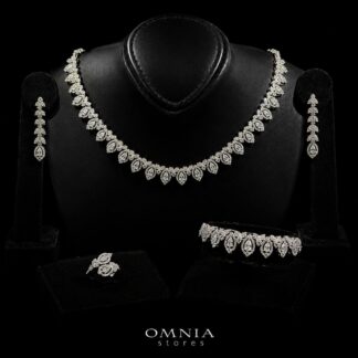 Helena White Bridal Full Set in 925 Silver High Quality Simulated Diamonds