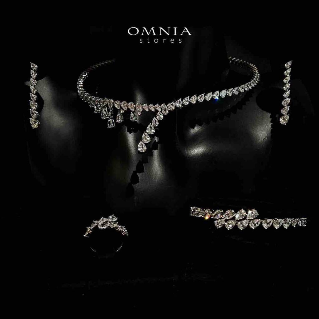 Ailyn White Choker Bridal Full Set in 925 Silver High Quality Simulated Diamonds