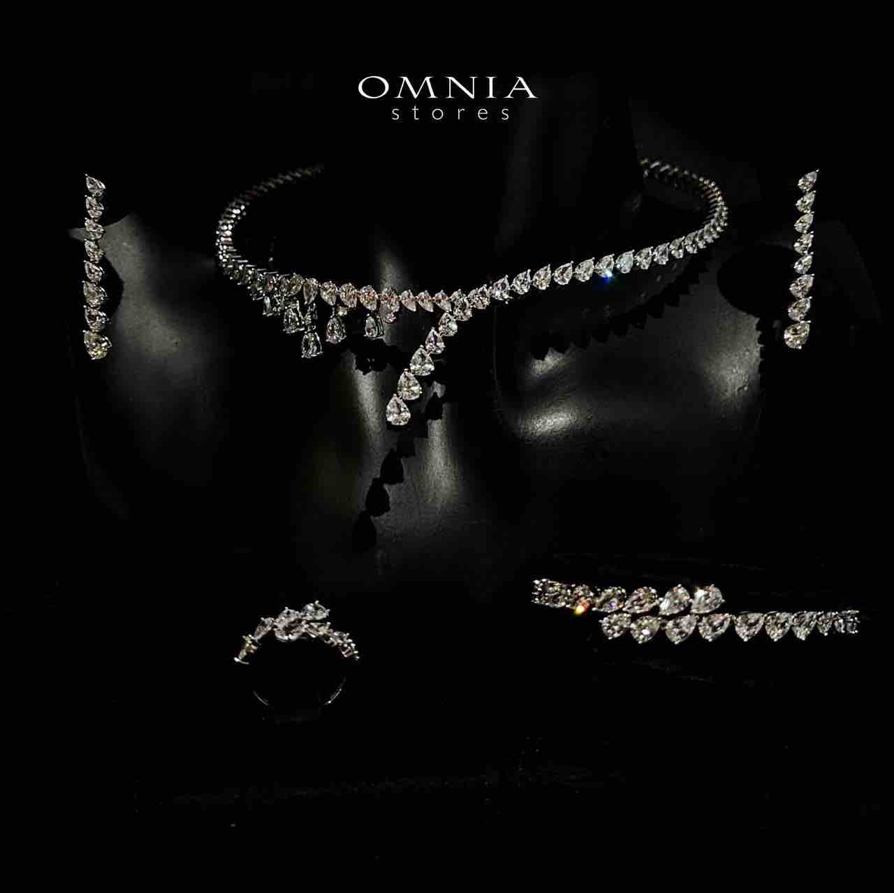 Ailyn White Choker Bridal Full Set in 925 Silver High Quality Simulated Diamonds - Image 3