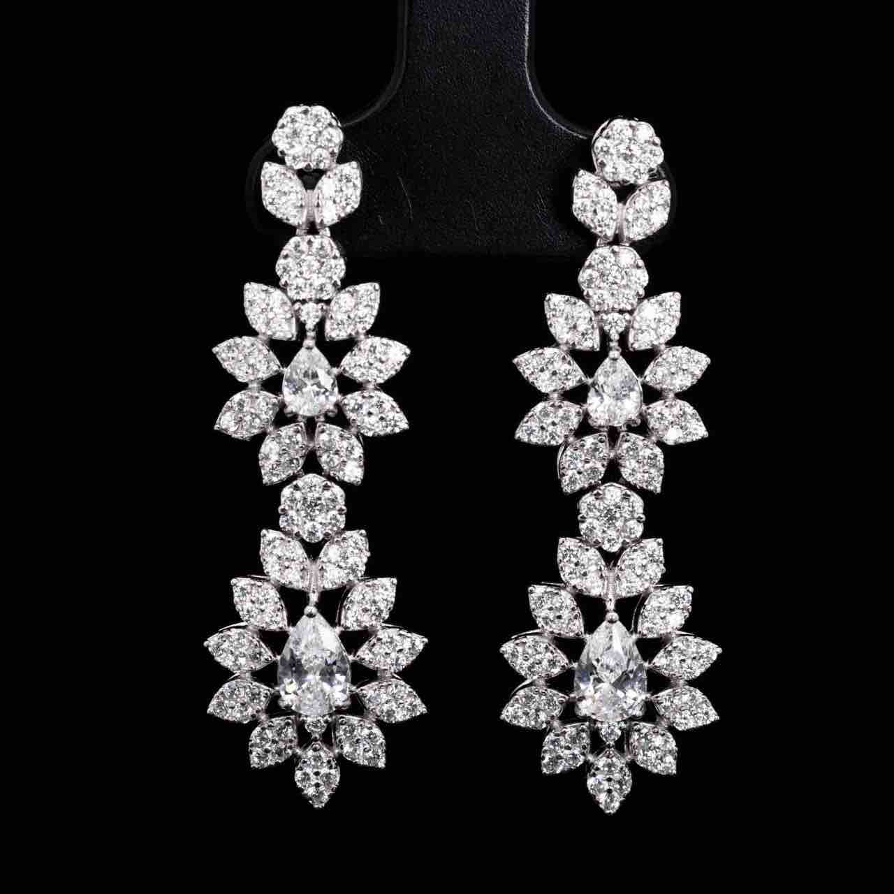 Monica White Bridal Full Set in 925 Silver High Quality Simulated Diamonds - Image 2