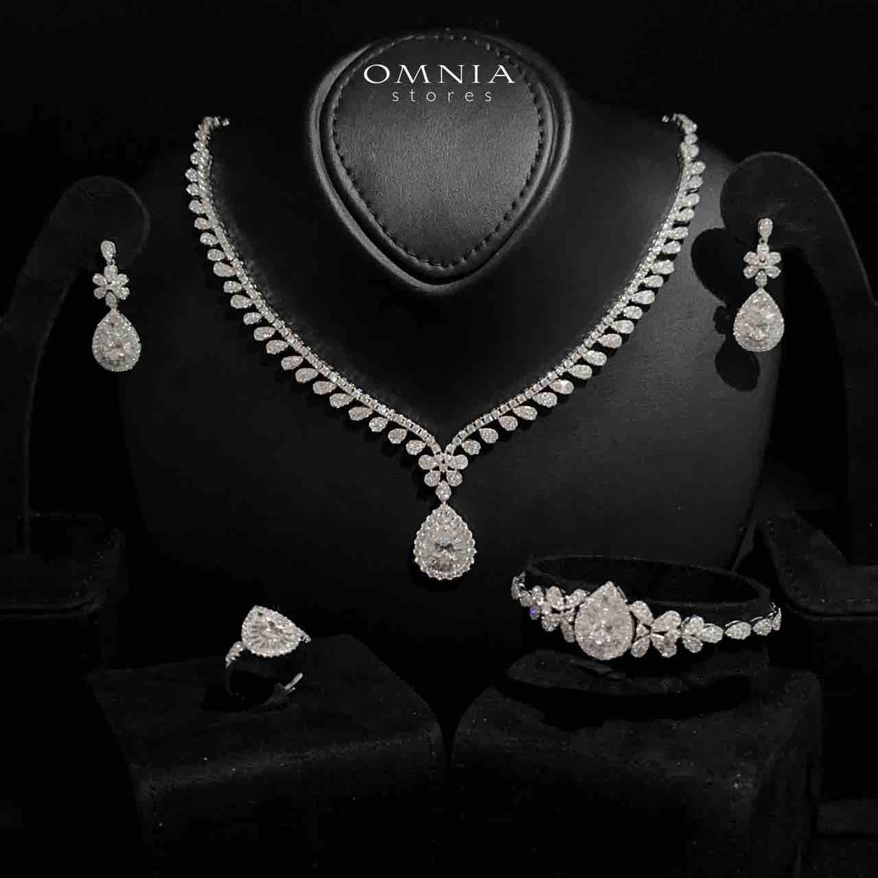 Cara White Bridal Full Set in 925 Silver High Quality Simulated Diamonds - Image 3
