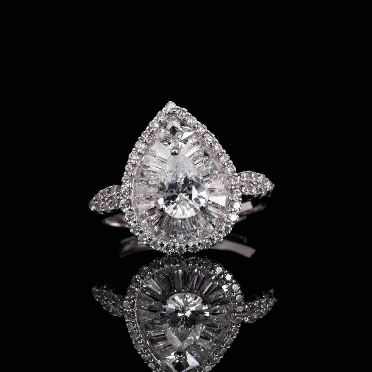 Cara White Bridal Full Set in 925 Silver High Quality Simulated Diamonds - Image 7