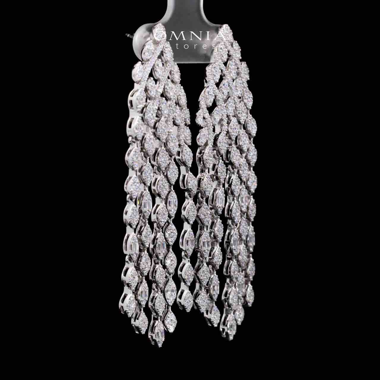 Aileen White Drop Earrings in 925 Silver With High Quality Simulated Diamonds - Image 2