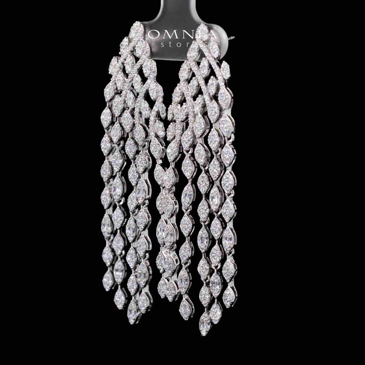 Aileen White Drop Earrings in 925 Silver With High Quality Simulated Diamonds - Image 4