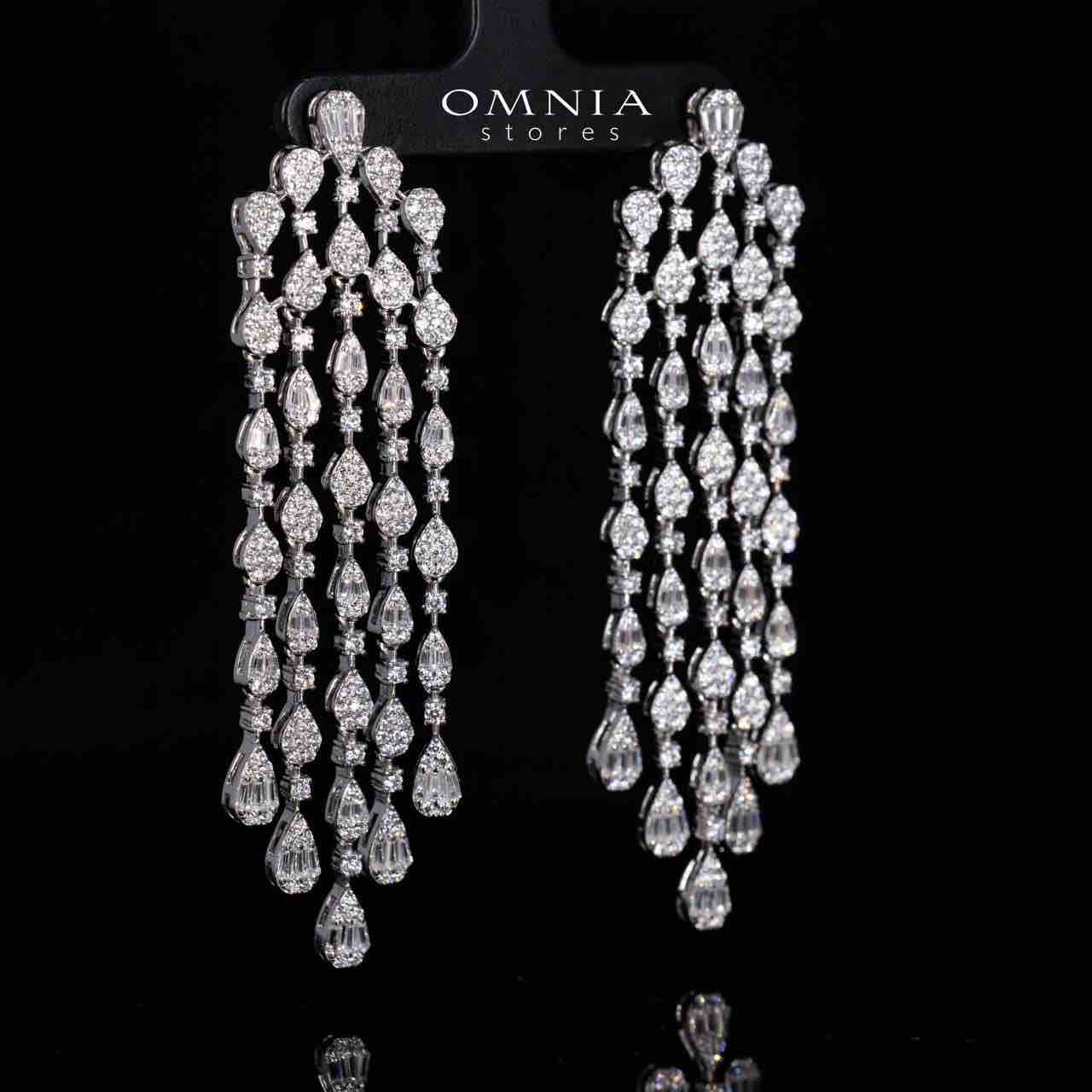 Jolie White Drop Earrings in 925 Silver With High Quality Simulated Diamonds - Image 2