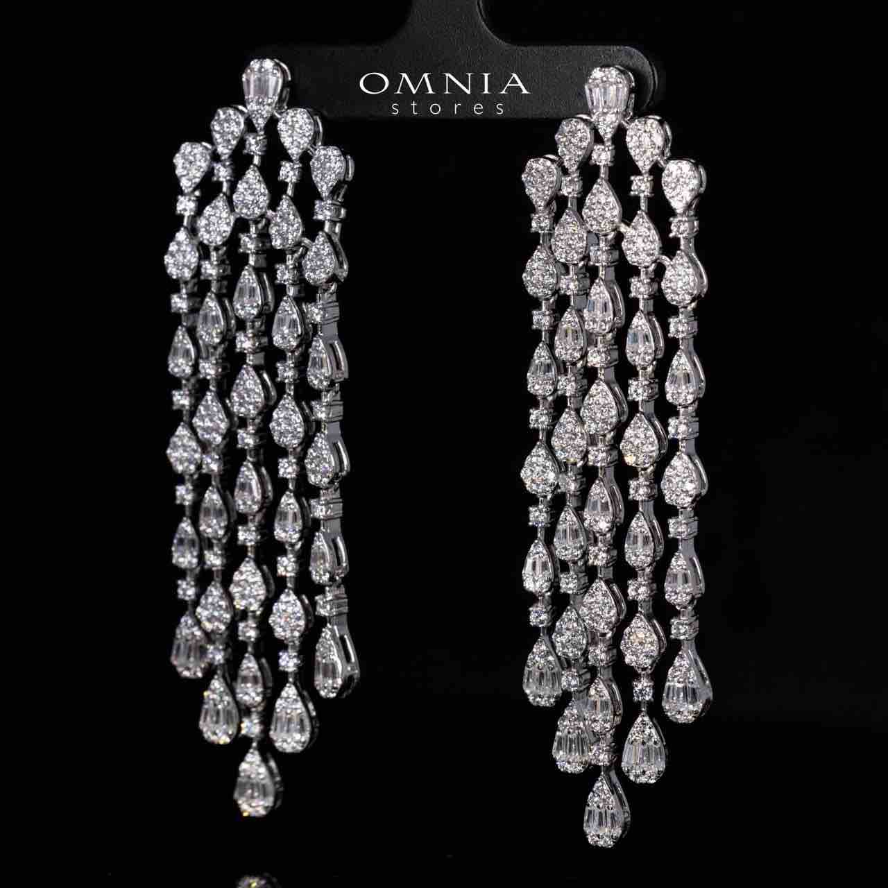 Jolie White Drop Earrings in 925 Silver With High Quality Simulated Diamonds - Image 5
