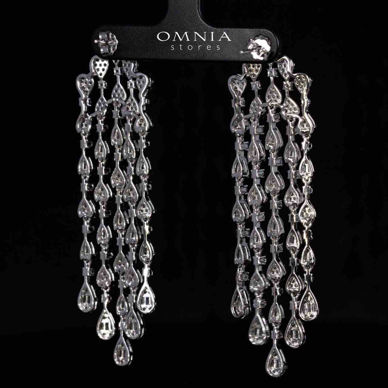 Jolie White Drop Earrings in 925 Silver With High Quality Simulated Diamonds - Image 4