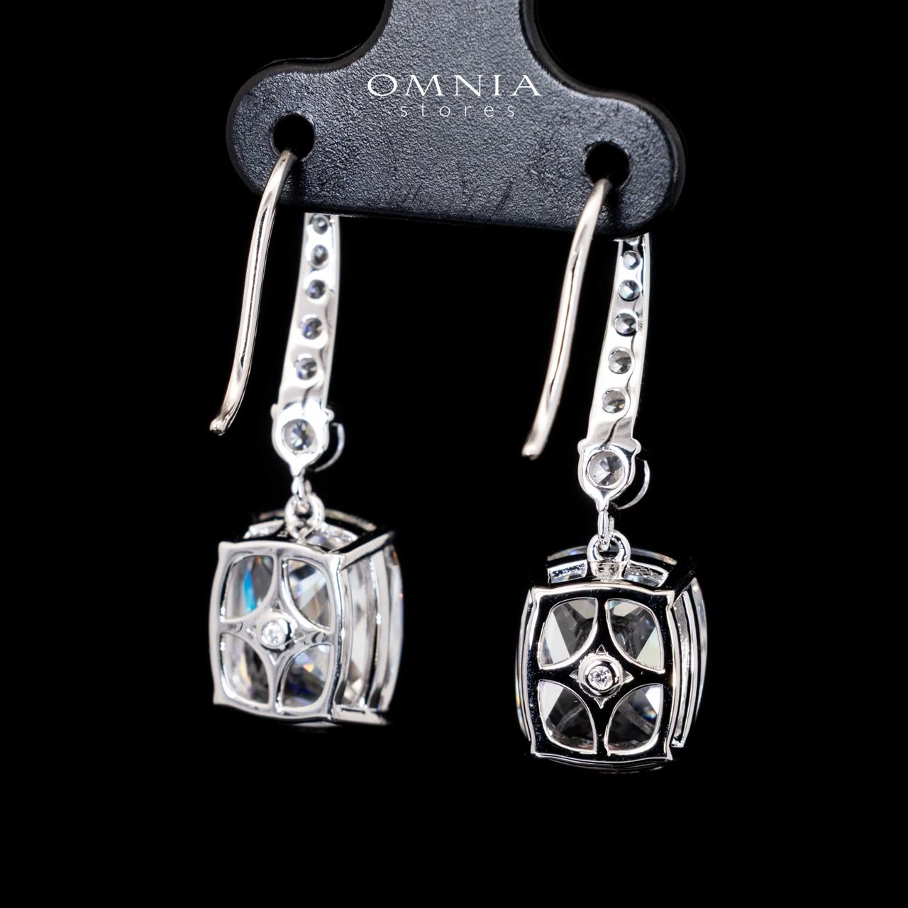 Lilia Cushion Cut Drop Earrings With Certified High Quality Premium Stones in 925 Silver - Image 4