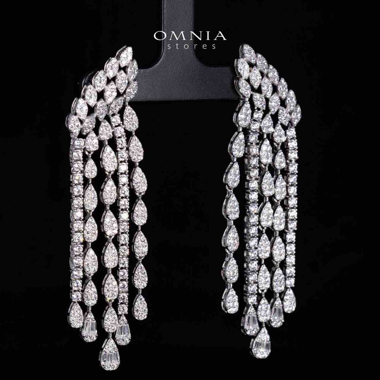 Maddie White Winged Drop Earrings in 925 Silver With High Quality Simulated Diamonds - Image 2