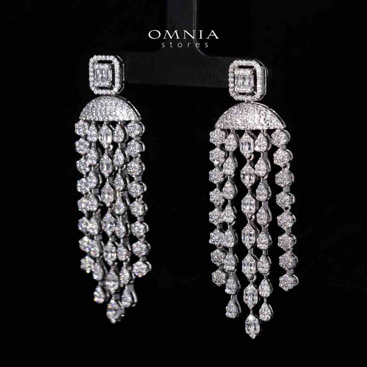 Betty White Drop Earrings in 925 Silver With High Quality Simulated Diamonds - Image 5