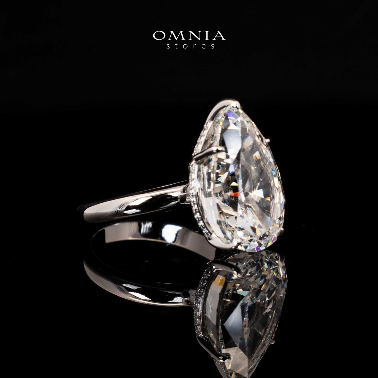Kayleen White Pear Cut Ring in 925 Silver With High Quality Simulated Diamonds - Image 3