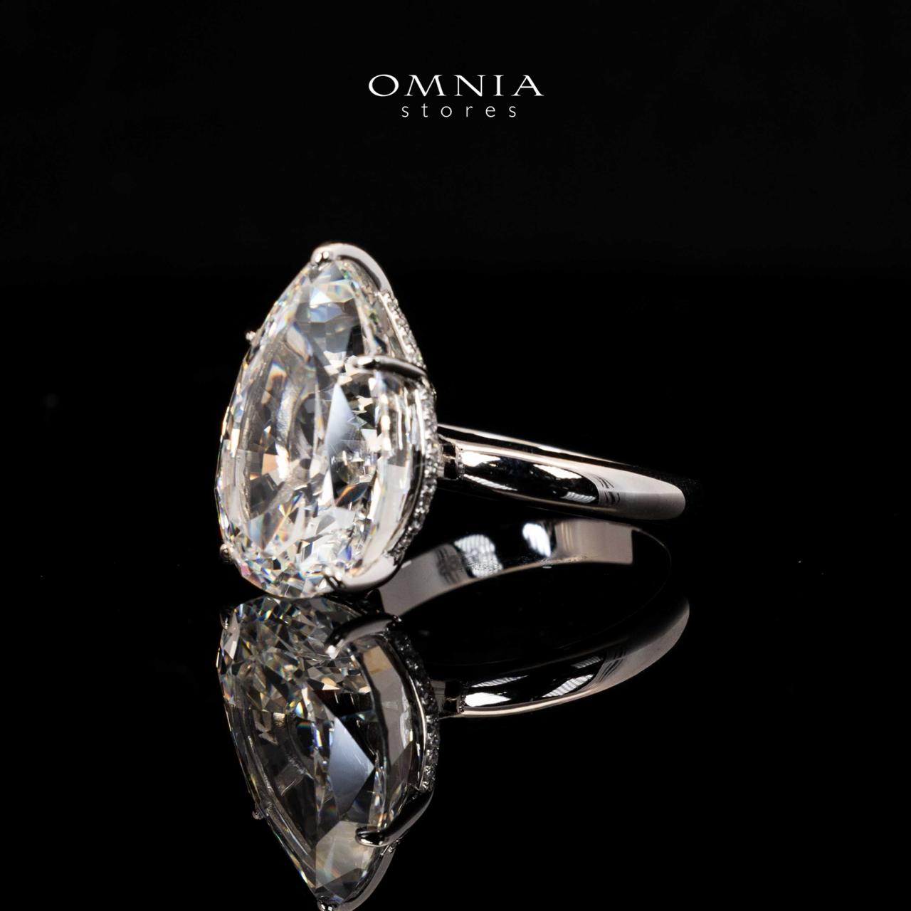 Kayleen White Pear Cut Ring in 925 Silver With High Quality Simulated Diamonds - Image 2