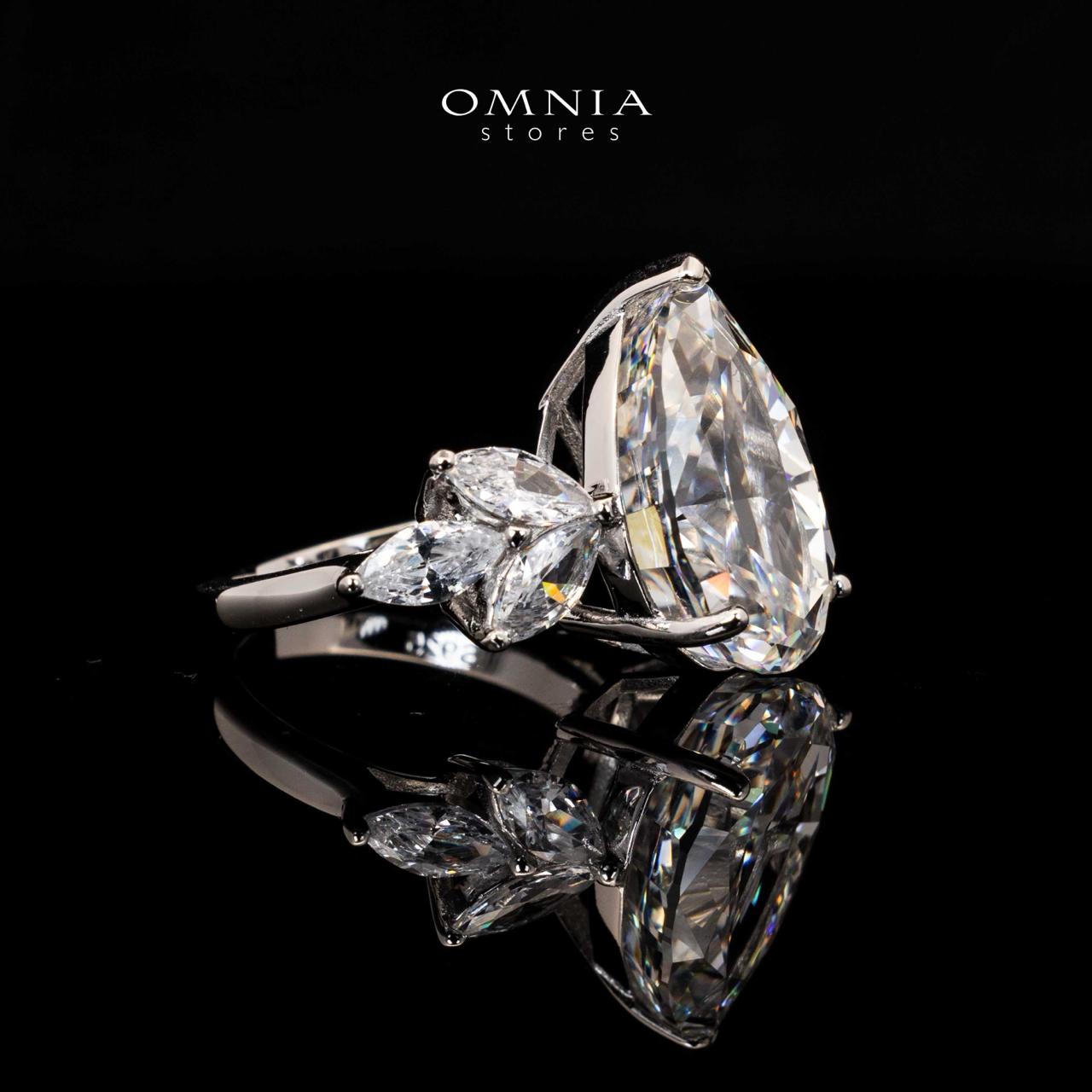 Ester White Pear Cut Ring in 925 Silver With High Quality Simulated Diamonds - Image 3