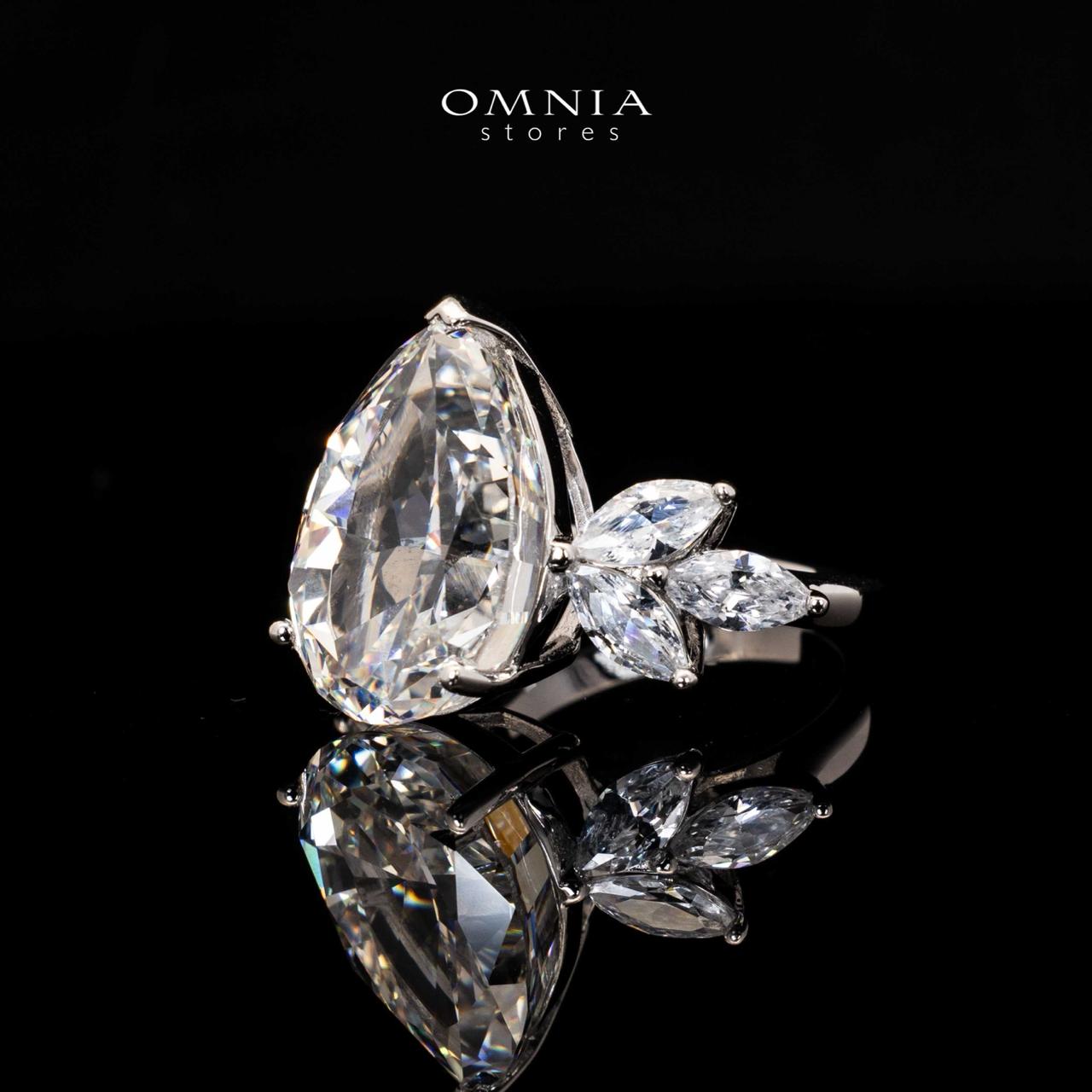 Ester White Pear Cut Ring in 925 Silver With High Quality Simulated Diamonds - Image 2