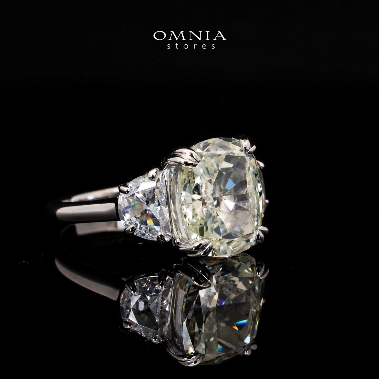 Amor White Cushion Cut Ring in 925 Silver With High Quality Simulated Diamonds - Image 3
