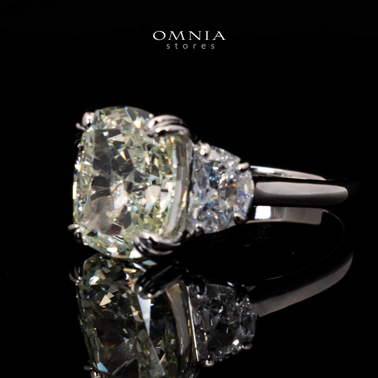 Amor White Cushion Cut Ring in 925 Silver With High Quality Simulated Diamonds - Image 2