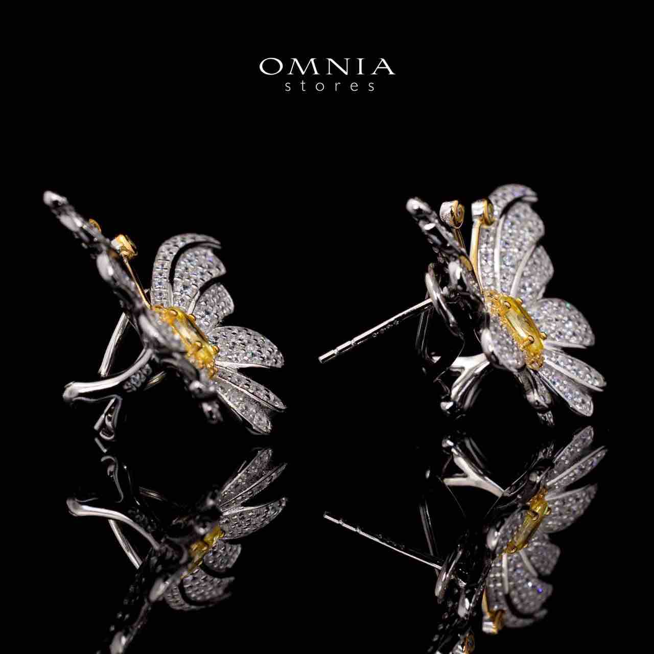 Alara Yellow Butterfly Clip Earrings in 925 Silver With High Quality Simulated Diamonds - Image 2