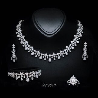 Bonnie White Bridal Full Set in 925 Silver High Quality Simulated Diamonds