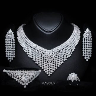 Scarlet White Bridal Full Set in 925 Silver High Quality Simulated Diamonds