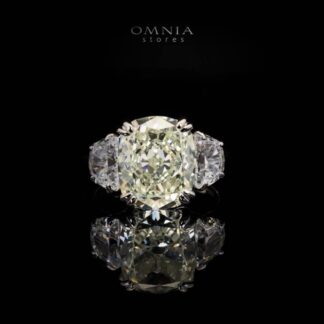 Amor White Cushion Cut Ring in 925 Silver With High Quality Simulated Diamonds