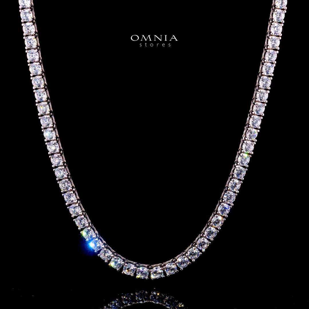 Calisha 3.0mm White Simulated Diamonds Tennis Necklace in 925 Silver - Image 2