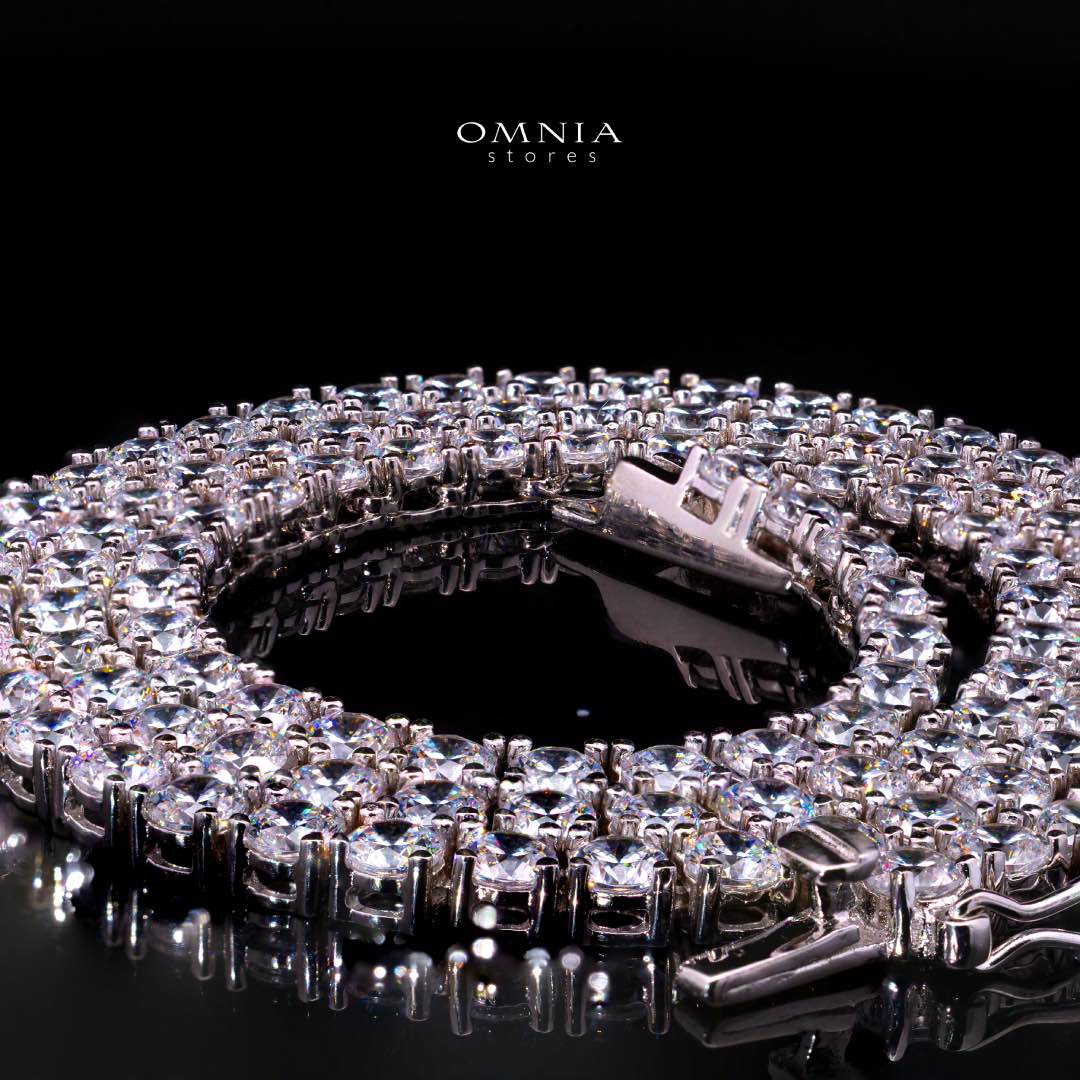Calisha 3.0mm White Simulated Diamonds Tennis Necklace in 925 Silver - Image 3