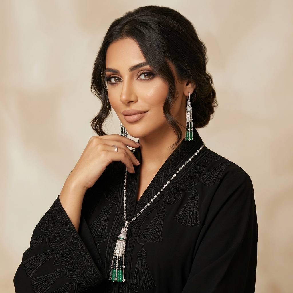 Omnia Vania Multi Color Horse Design Long Chain Necklace & Drop Earrings Set in 925 Silver With High Quality Simulated Diamonds - Image 2