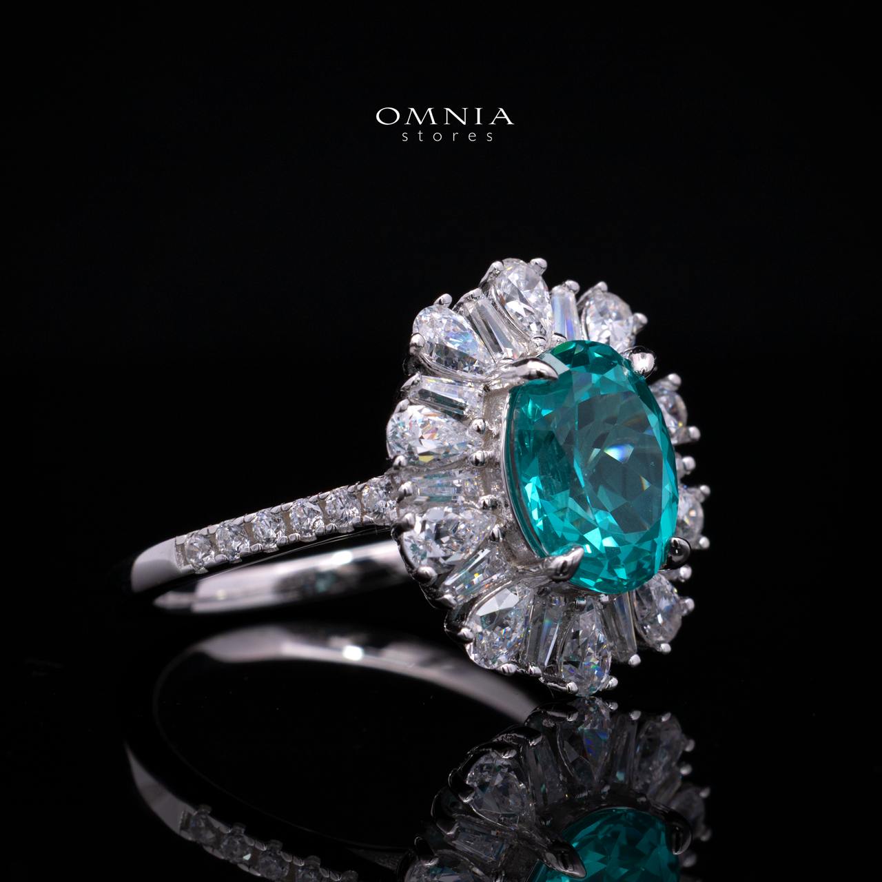 Kaitlynn Lab-Grown Paraiba Ring with GRC Certificate, Oval 7×9mm, in 925 Sterling Silver - Image 3