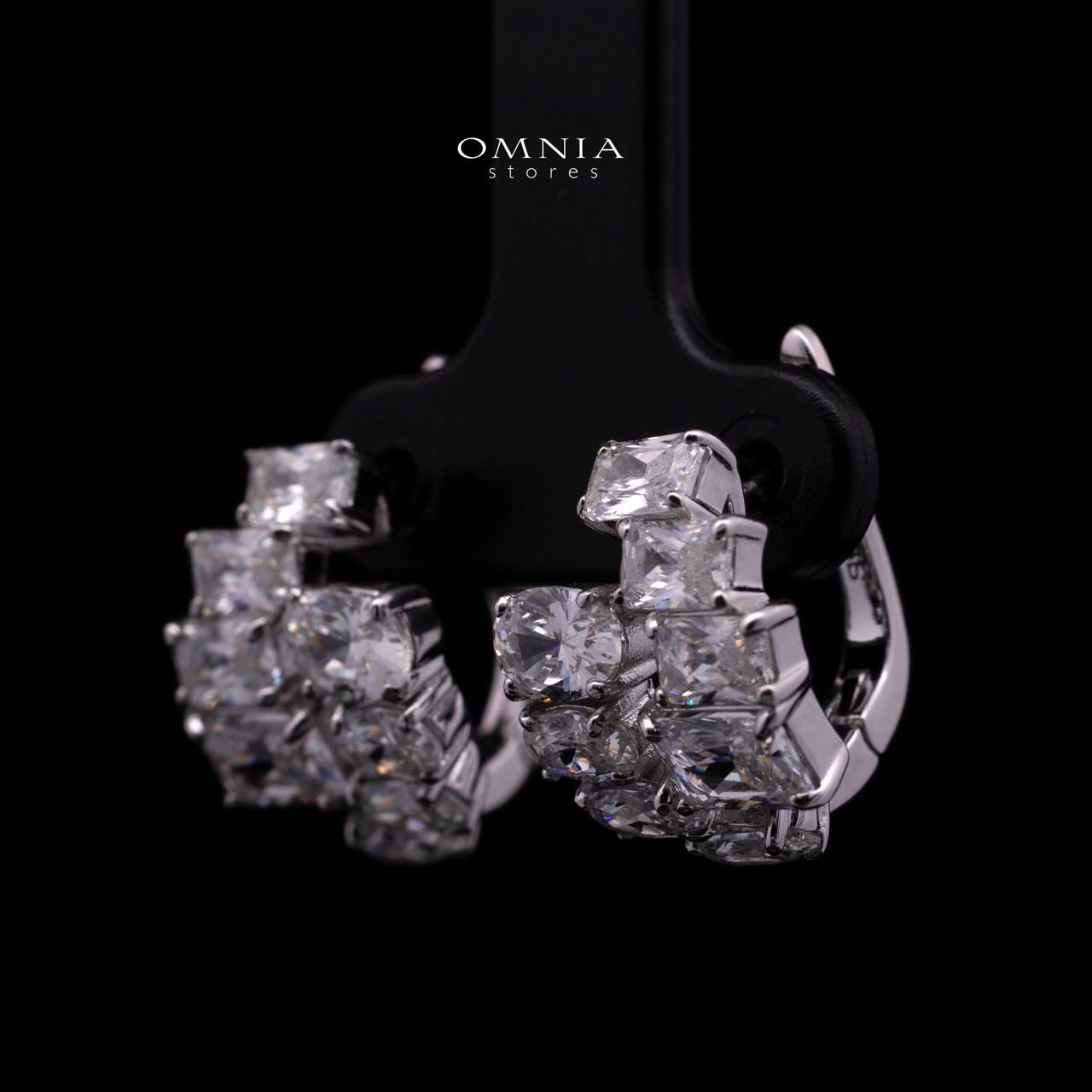Tokiya Silver Cluster Clip-On Earrings in 925 Sterling Silver with Premium Simulated Diamond - Image 2