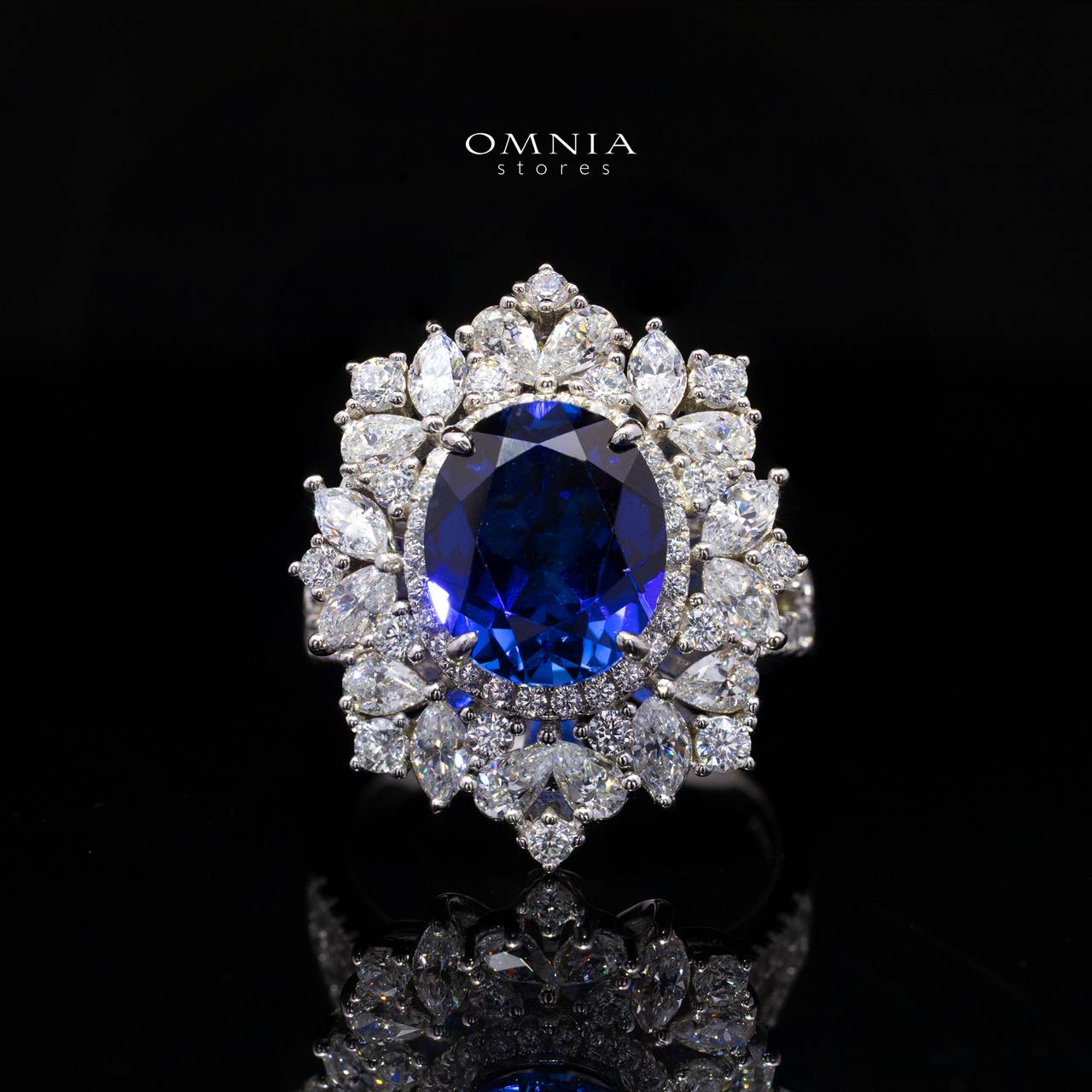 Lindsay Blue Lab-Grown Sapphire Set with GRC Certificate, Oval 12×16mm in 925 Sterling Silver - Image 4