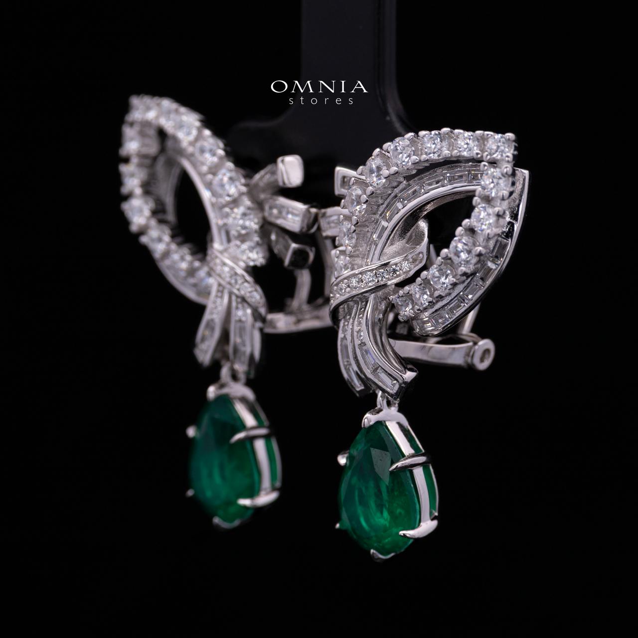 Mary Winged Green Drop Earrings: High-Quality Premium Simulated Diamond in 925 Silver - Image 2