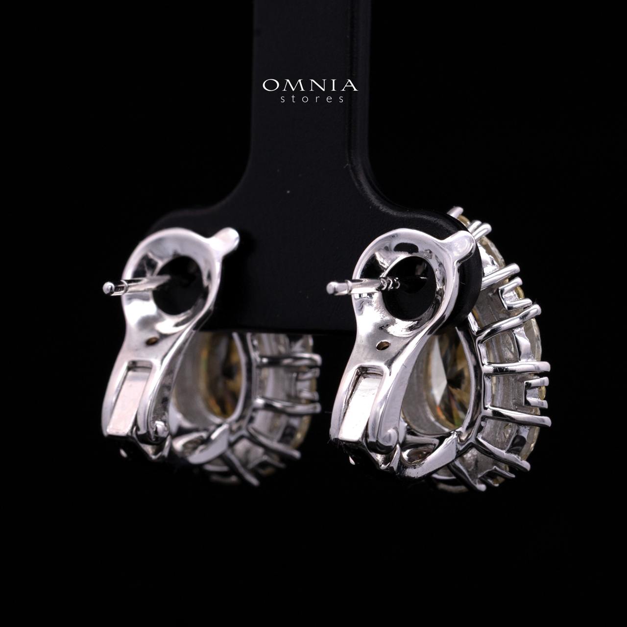 Sireesha Elegant Yellow Cluster Clip-On Earrings in 925 Sterling Silver with Premium Simulated Diamond - Image 3