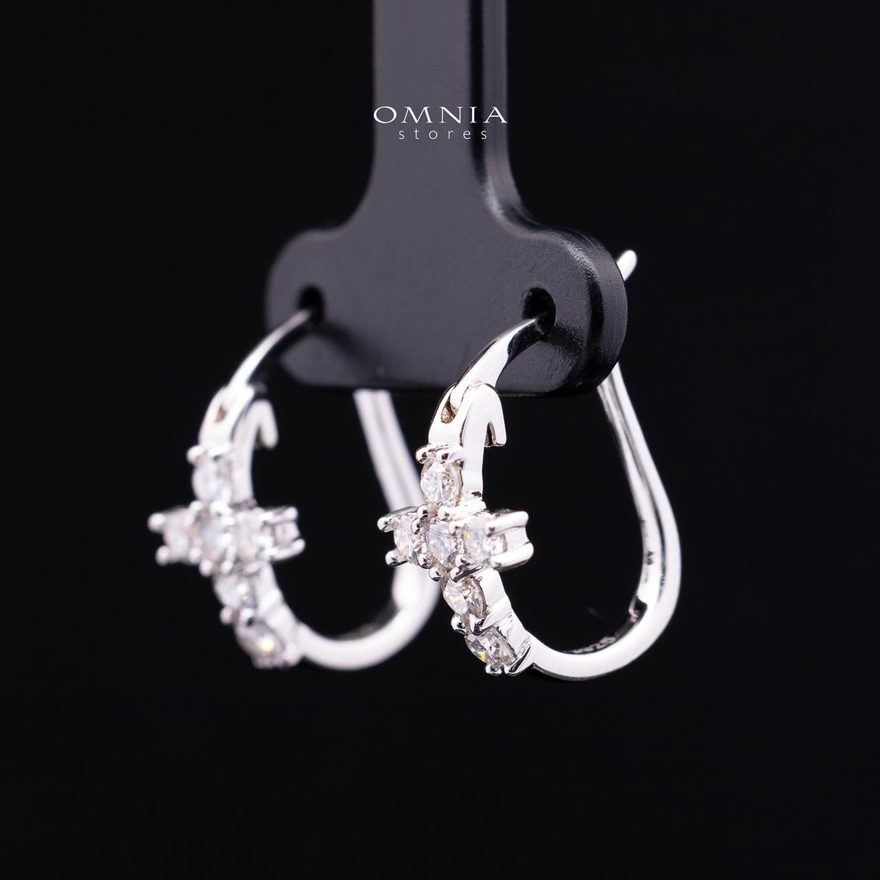 Mireya White Moissanite Cross Hoop Earrings with GRA Certificate – 925 Sterling Silver, 2.5mm Round Stones - Image 2