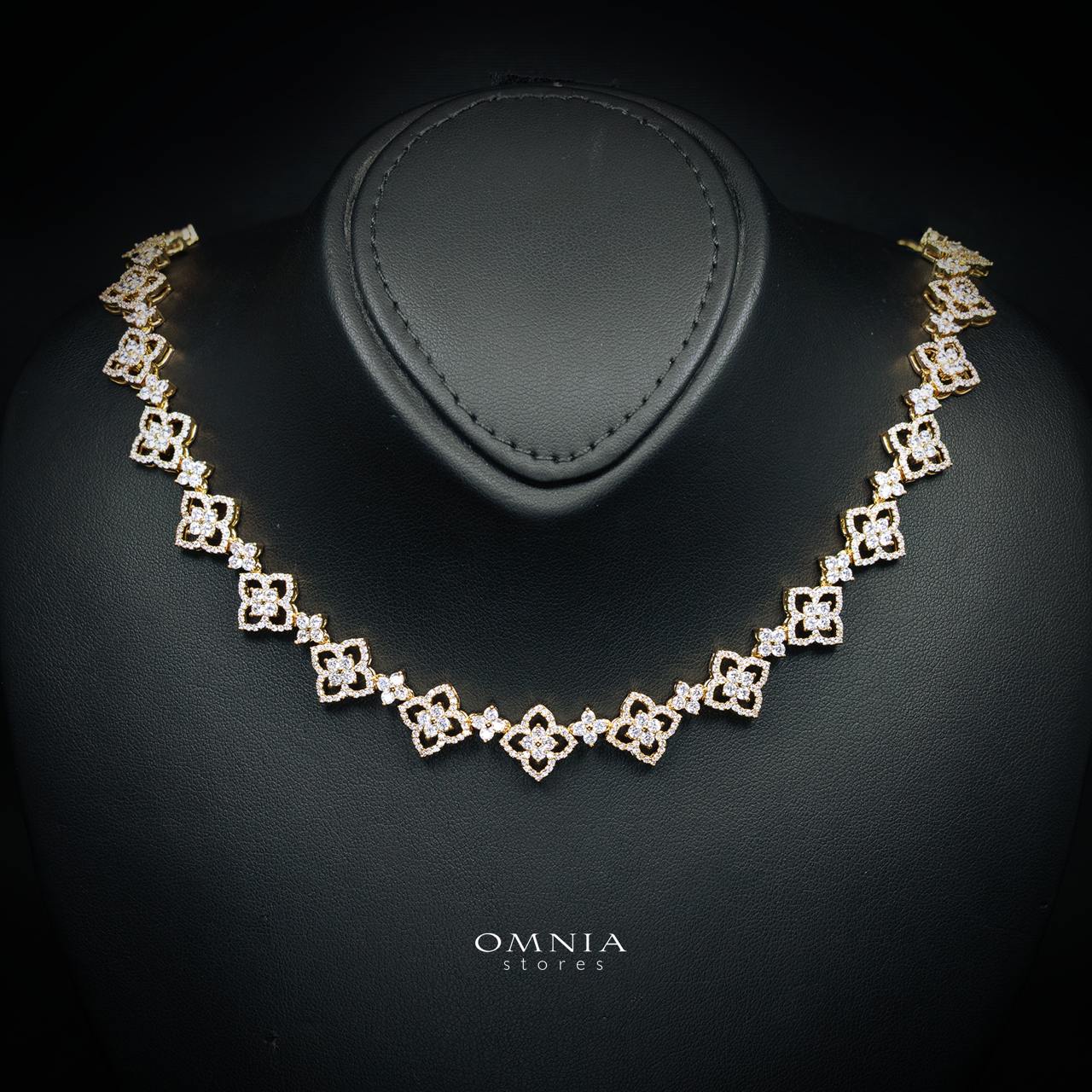 Zynah Gold Luxury Bridal Full Set Accessories in High Quality Zircon Stone, Rhodium Plated - Image 3