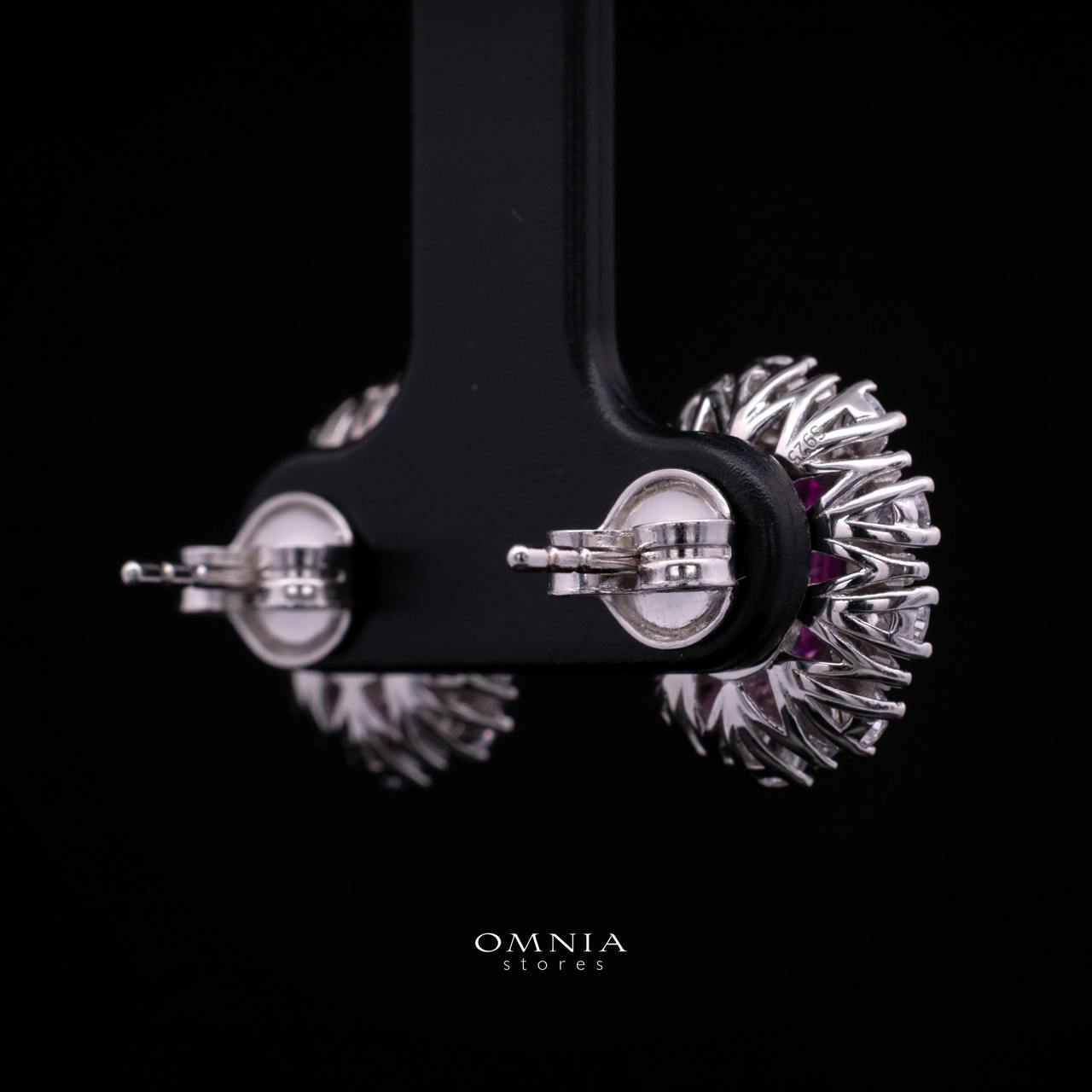 Kaitlynn Lab-Grown Pink Earrings with GRC Certificate, Oval 7×9mm in 925 Sterling Silver - Image 3