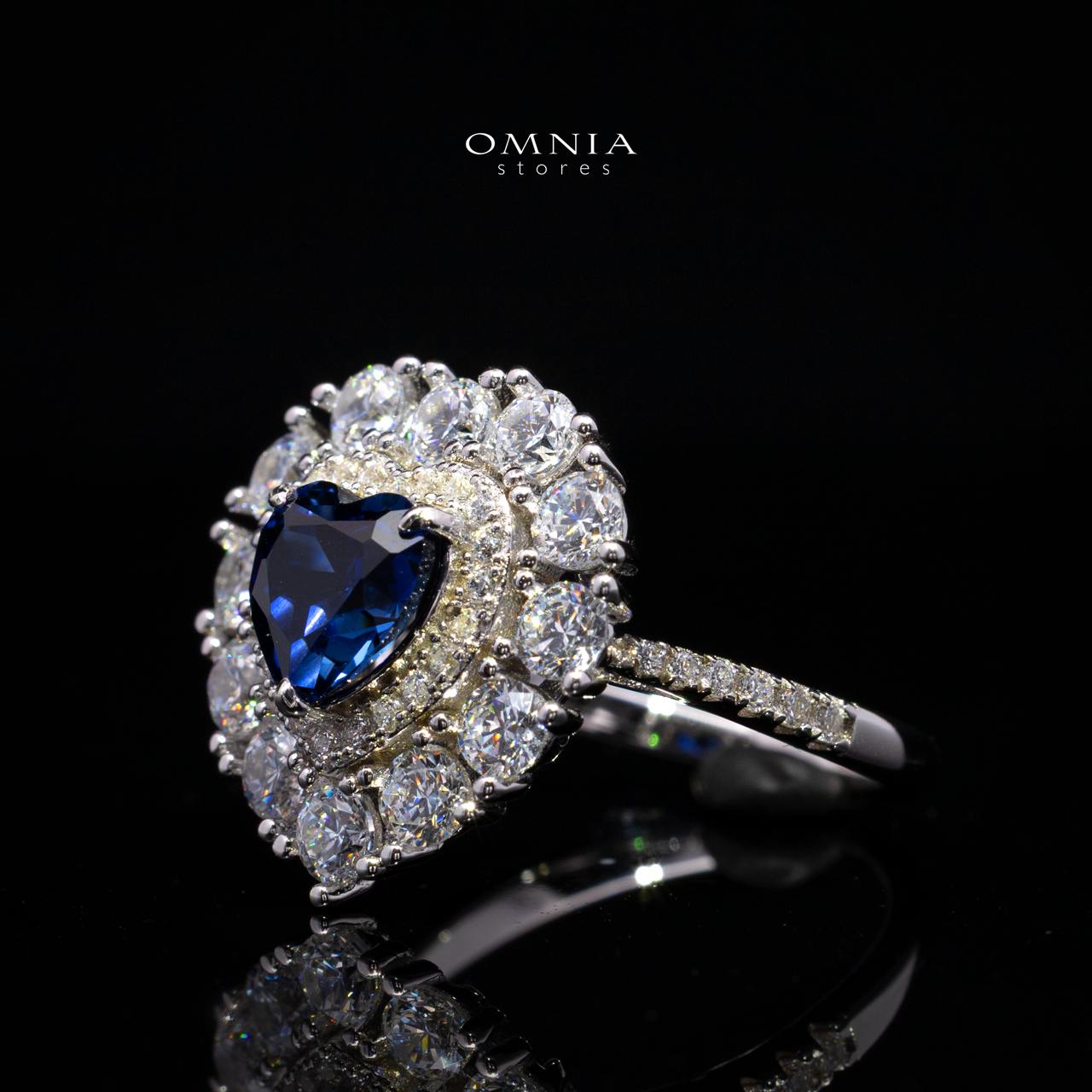 Janiya Blue Lab-Grown Sapphire Ring with GRC Certificate, Heart 6×6mm, in 925 Sterling Silver - Image 2
