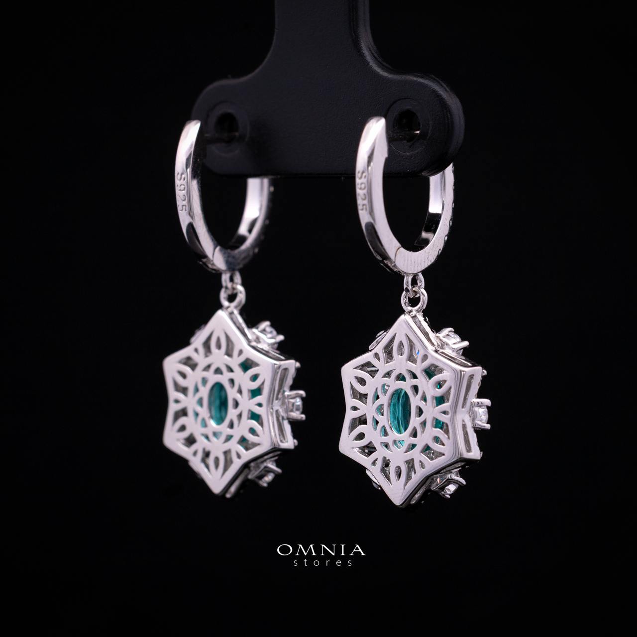 Rachel Lab-Grown Paraiba Earring with GRC Certificate, Oval 6x8mm in 925 Sterling Silver - Image 3