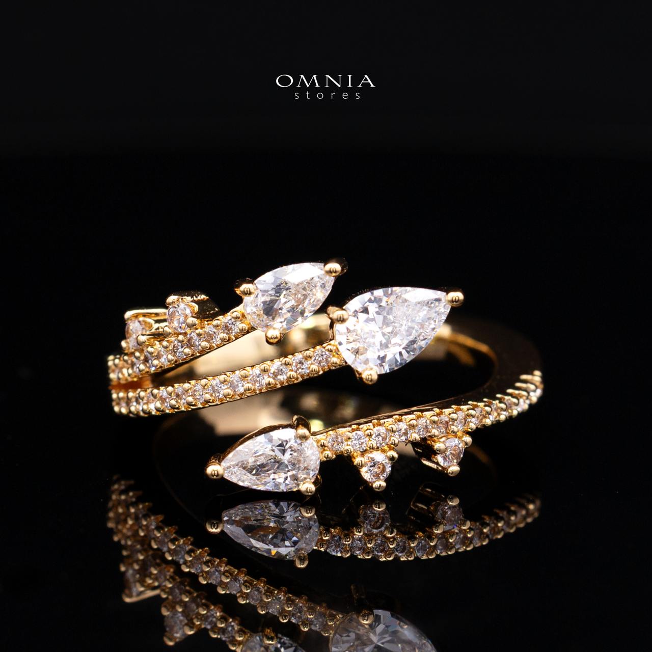 Yuliana Gold Bridal Full Set with High-Quality Premium Zircon Stones, Rhodium-Plated - Image 8
