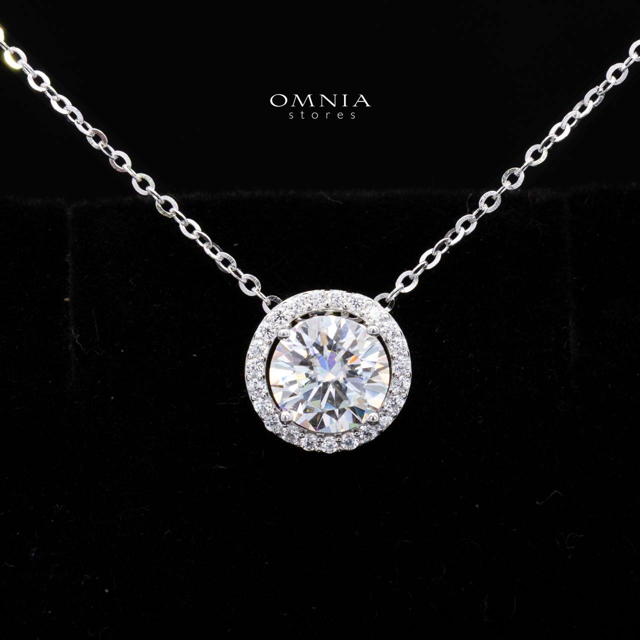 Masuma Moissanite Celestial Glow Halo Necklace & Earring Set in 925 Sterling Silver - Image 2
