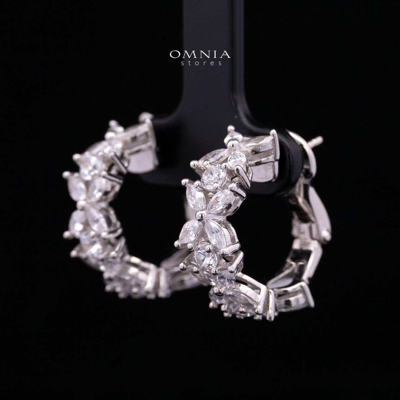 Lamara Floral-Inspired Earrings in 925 Silver with Premium Iced Cut Stones - Image 2