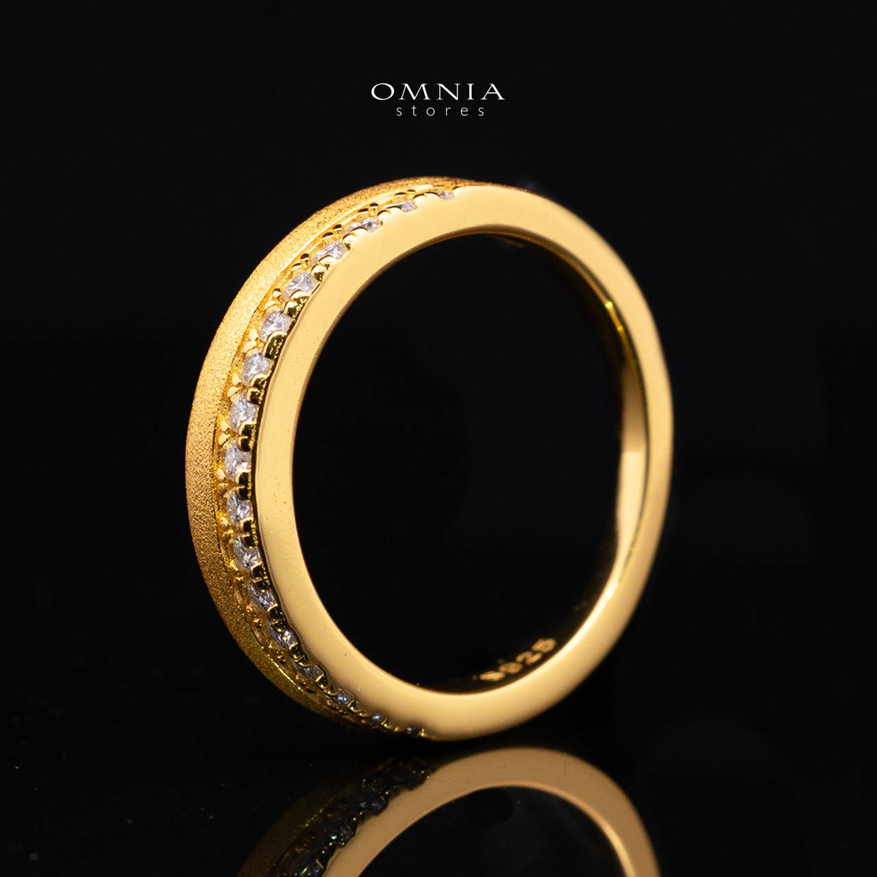 Hailey White Moissanite Minimalist Half Eternity Band Ring – Gold-Plated 925 Sterling Silver - Image 4
