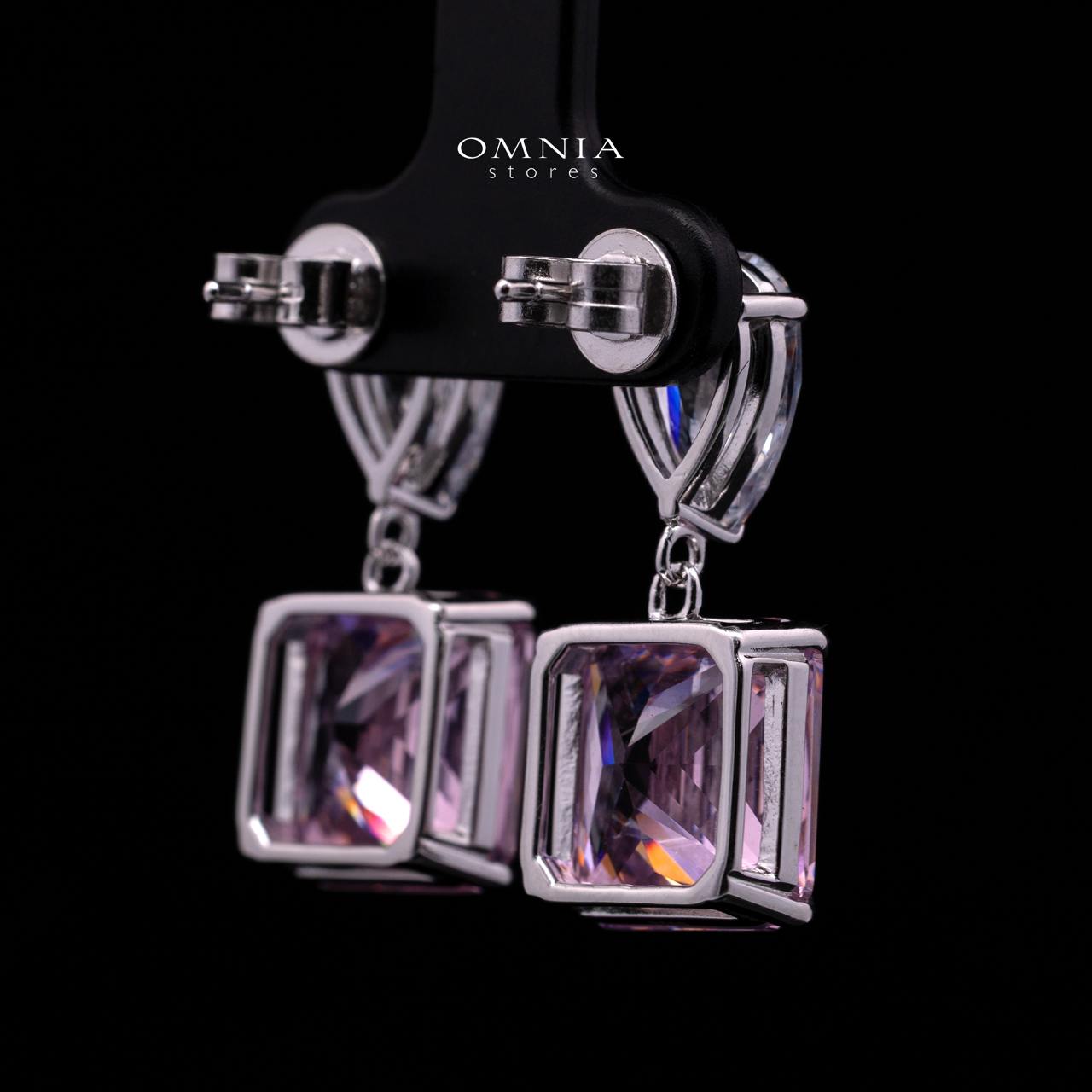 Bettina Pink Drop Earrings in 925 Silver with High-Quality Simulated Diamonds - Image 3