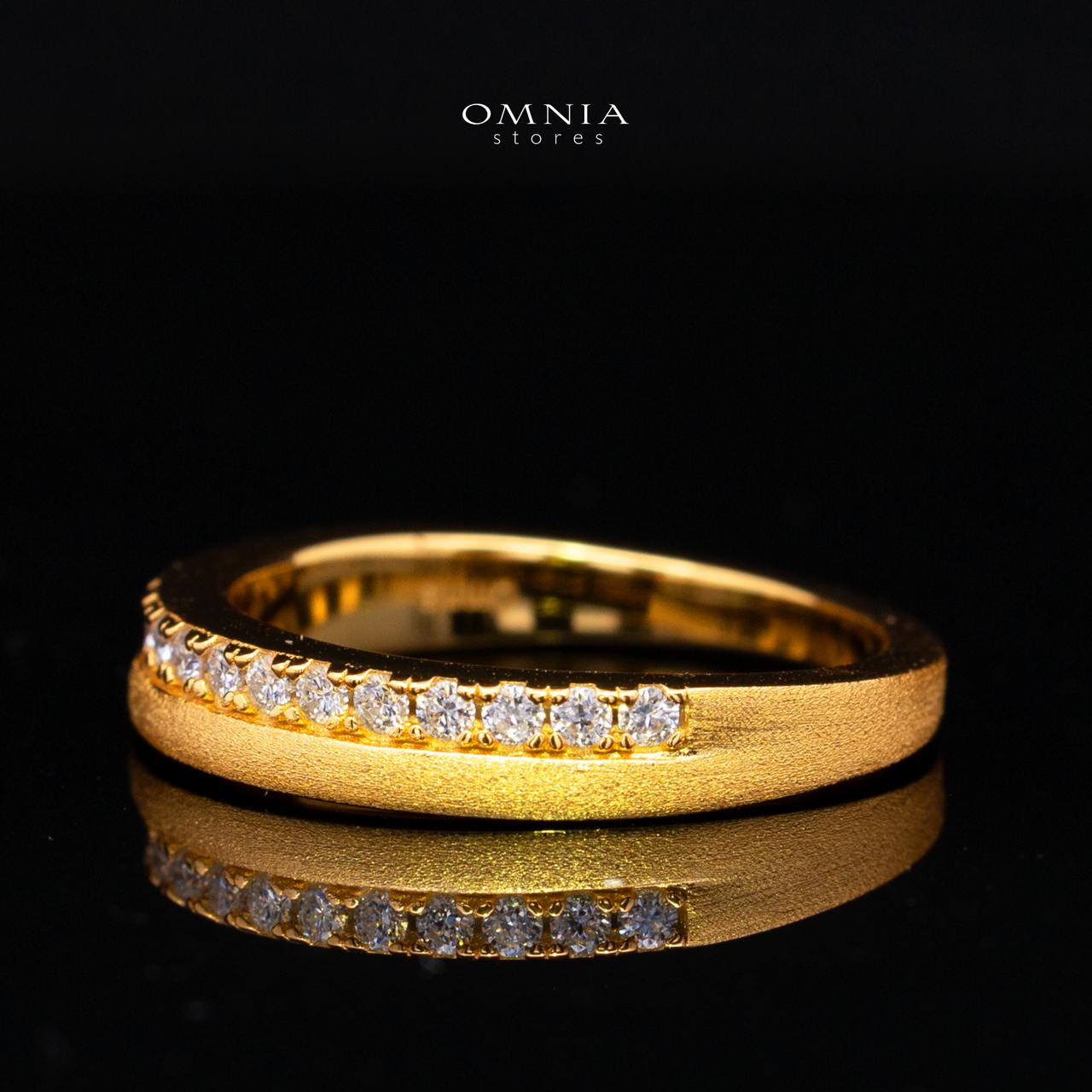 Hailey White Moissanite Minimalist Half Eternity Band Ring – Gold-Plated 925 Sterling Silver - Image 2