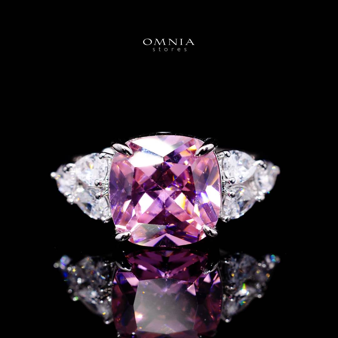 Nazaha Bridal Full Set in Rhodium Plated with High Quality White and Pink Zircon Stones - Image 5