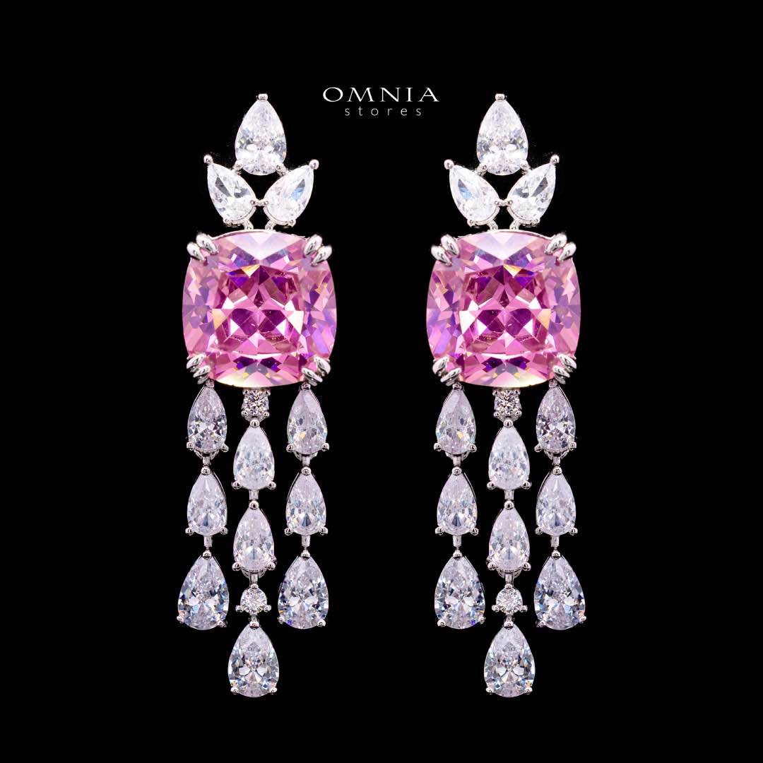 Nazaha Bridal Full Set in Rhodium Plated with High Quality White and Pink Zircon Stones - Image 6