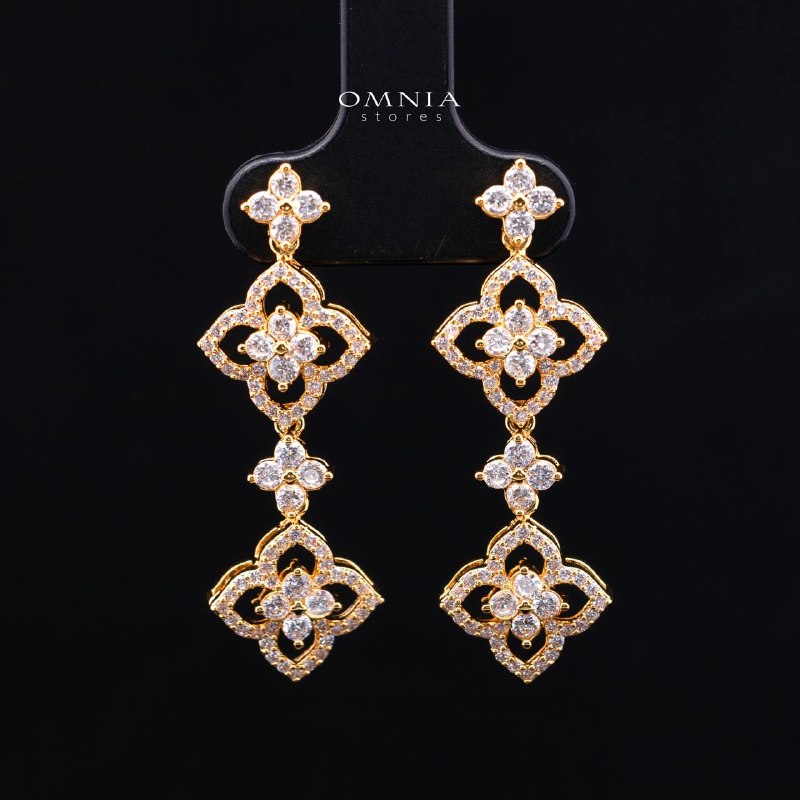 Zynah Gold Luxury Bridal Full Set Accessories in High Quality Zircon Stone, Rhodium Plated - Image 5