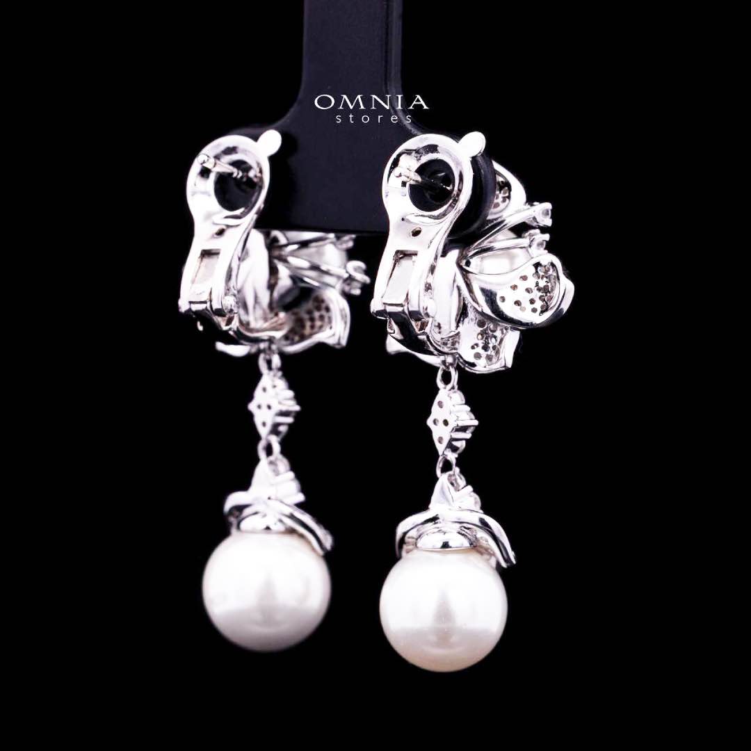 Ziyu Pearl Clip-On Earrings in 925 Sterling Silver with Premium Simulated Diamonds - Image 3