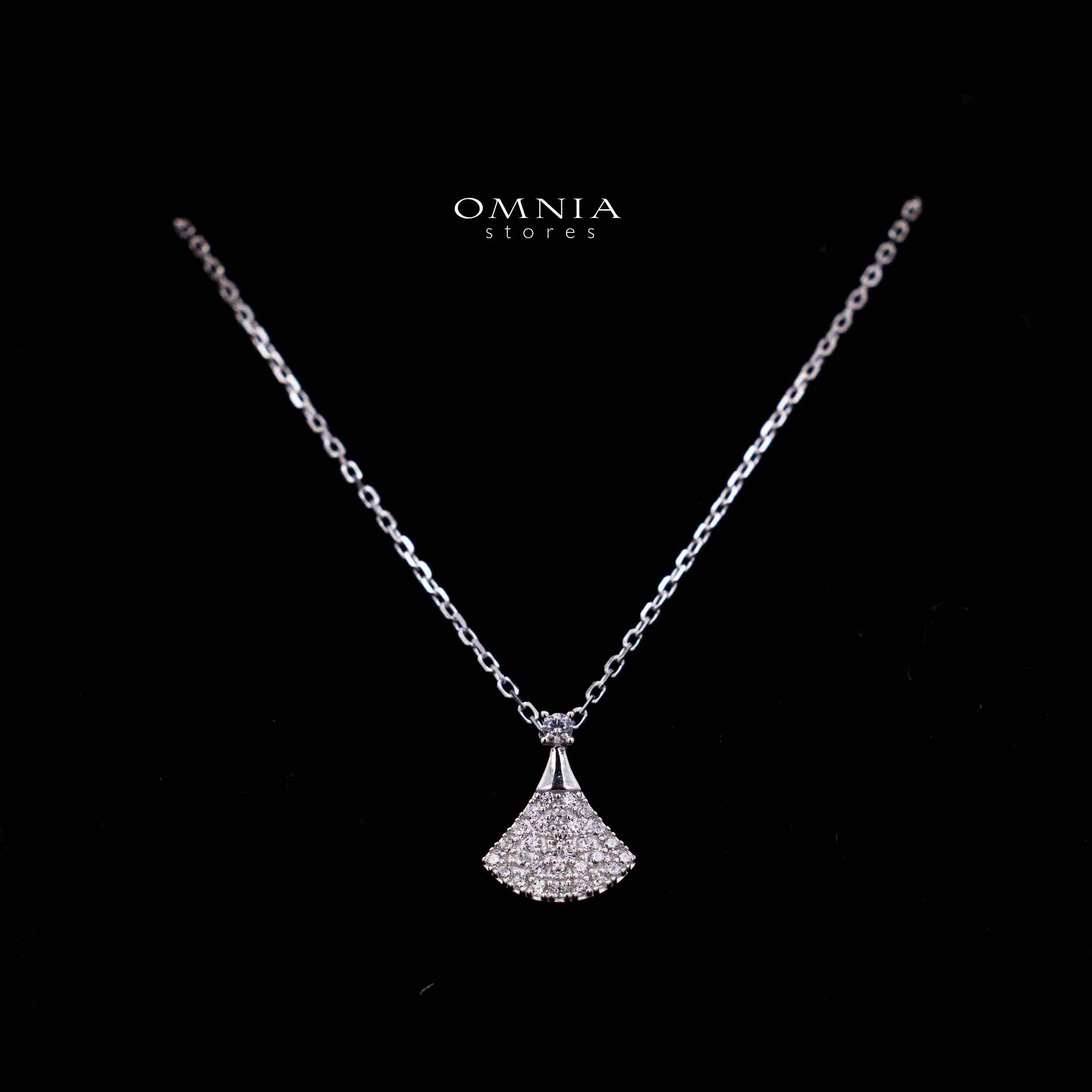 Shidha White Fan Design Silver Necklace and Earrings Set in 925 Silver with High-Quality Premium Simulated Diamonds - Image 2